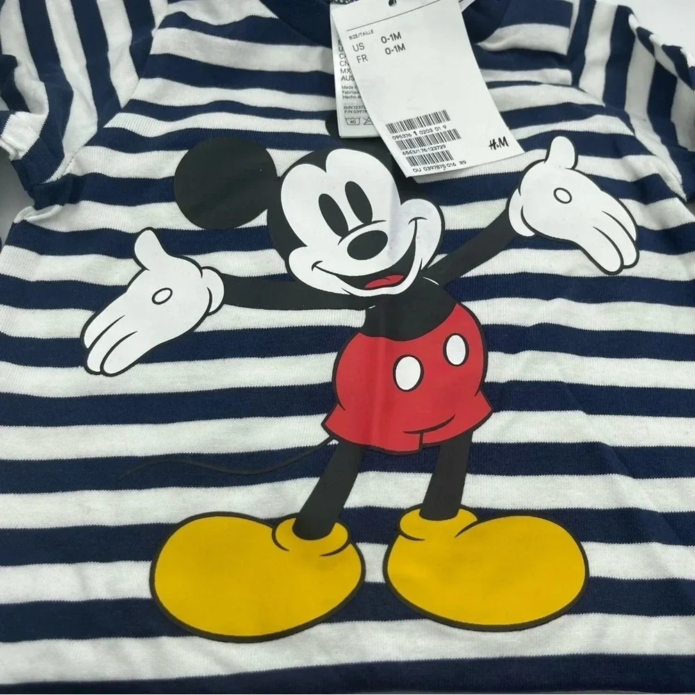 H&M x Disney Mickey Onesie, Navy, 0-1 month, NWT​